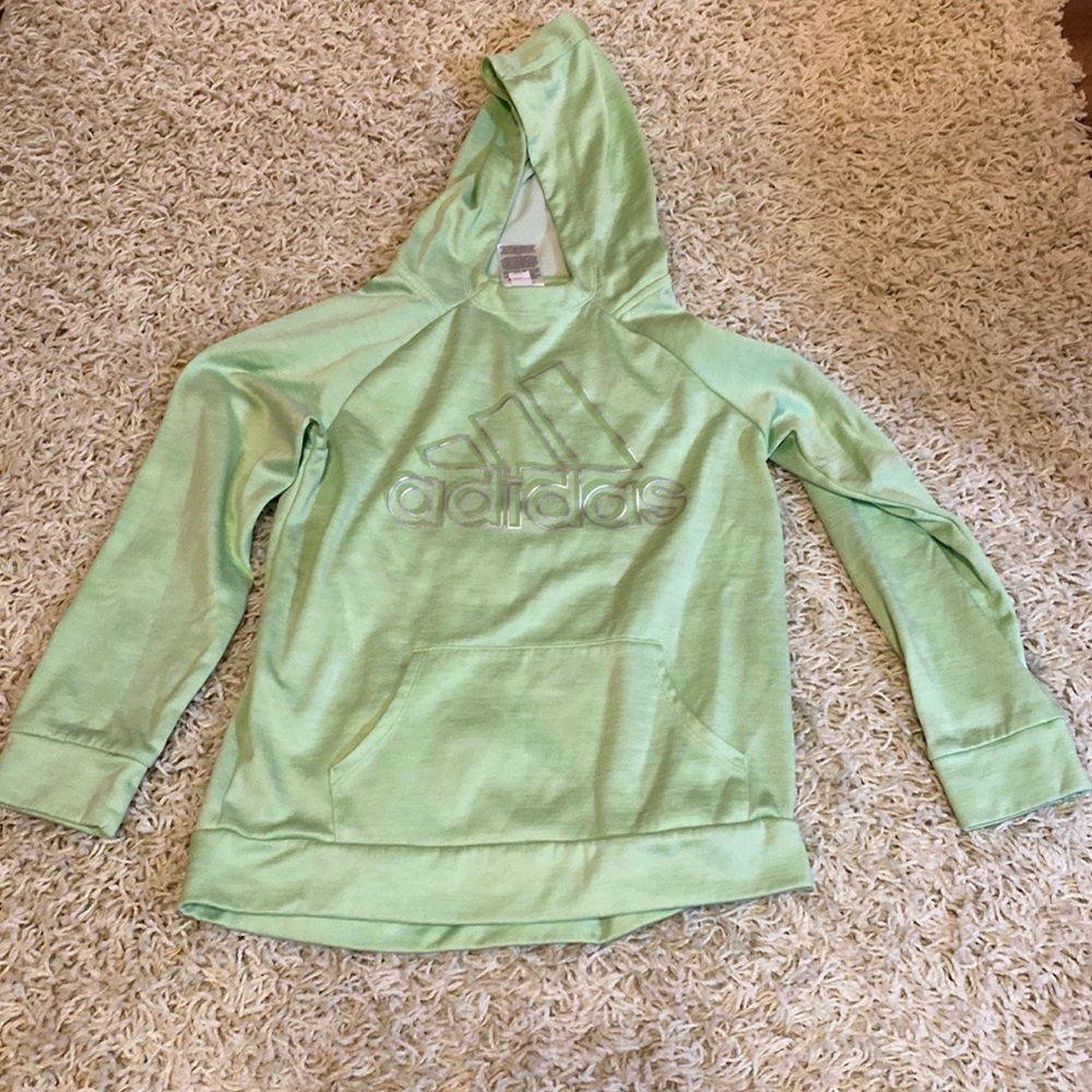 ❤️Adidas Girl's Green Climawarm Performance Sweatshirt•Sz L (14) - excel…